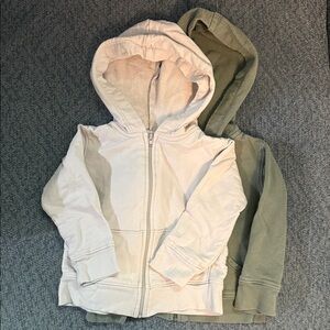 Les Gamins Zip-Up Hoodie Set - Cream & Green